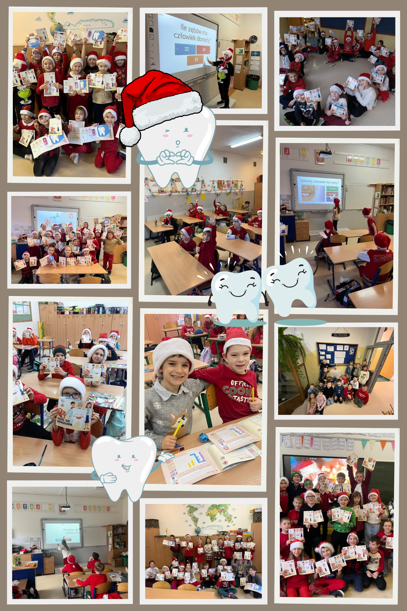 uczniowie podczas akcji "Dziel sie uśmiechem"