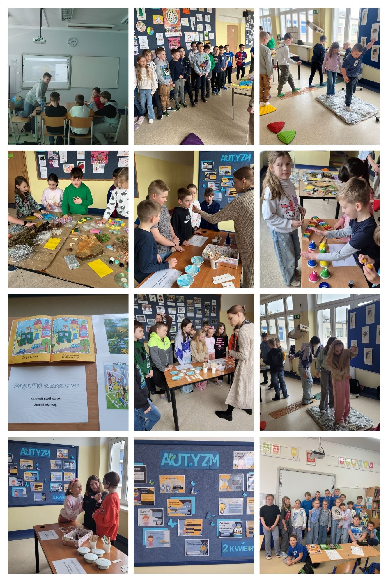 uczniowie SP9 podczas warsztatów sensorycznych