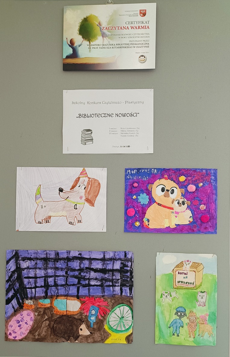 prace uczniow na wystawie