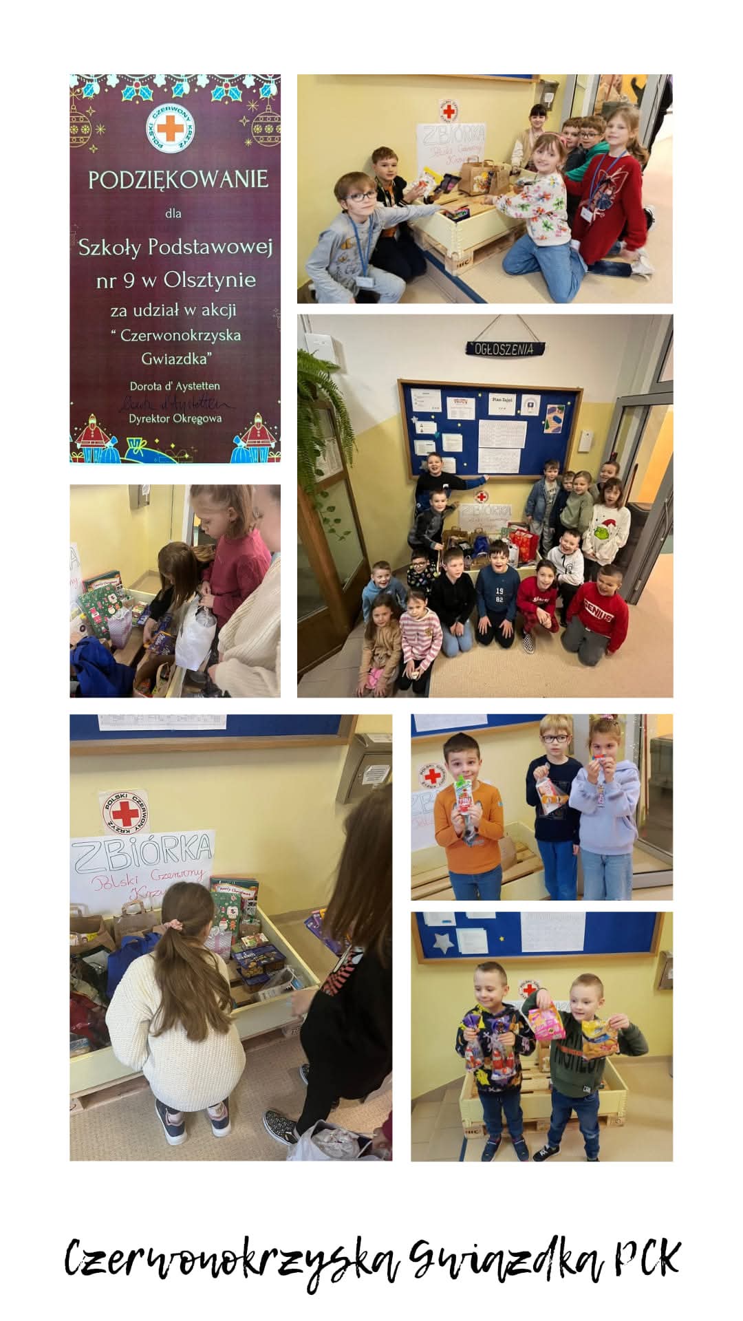 Uczniowie przekazują dary dla PCK