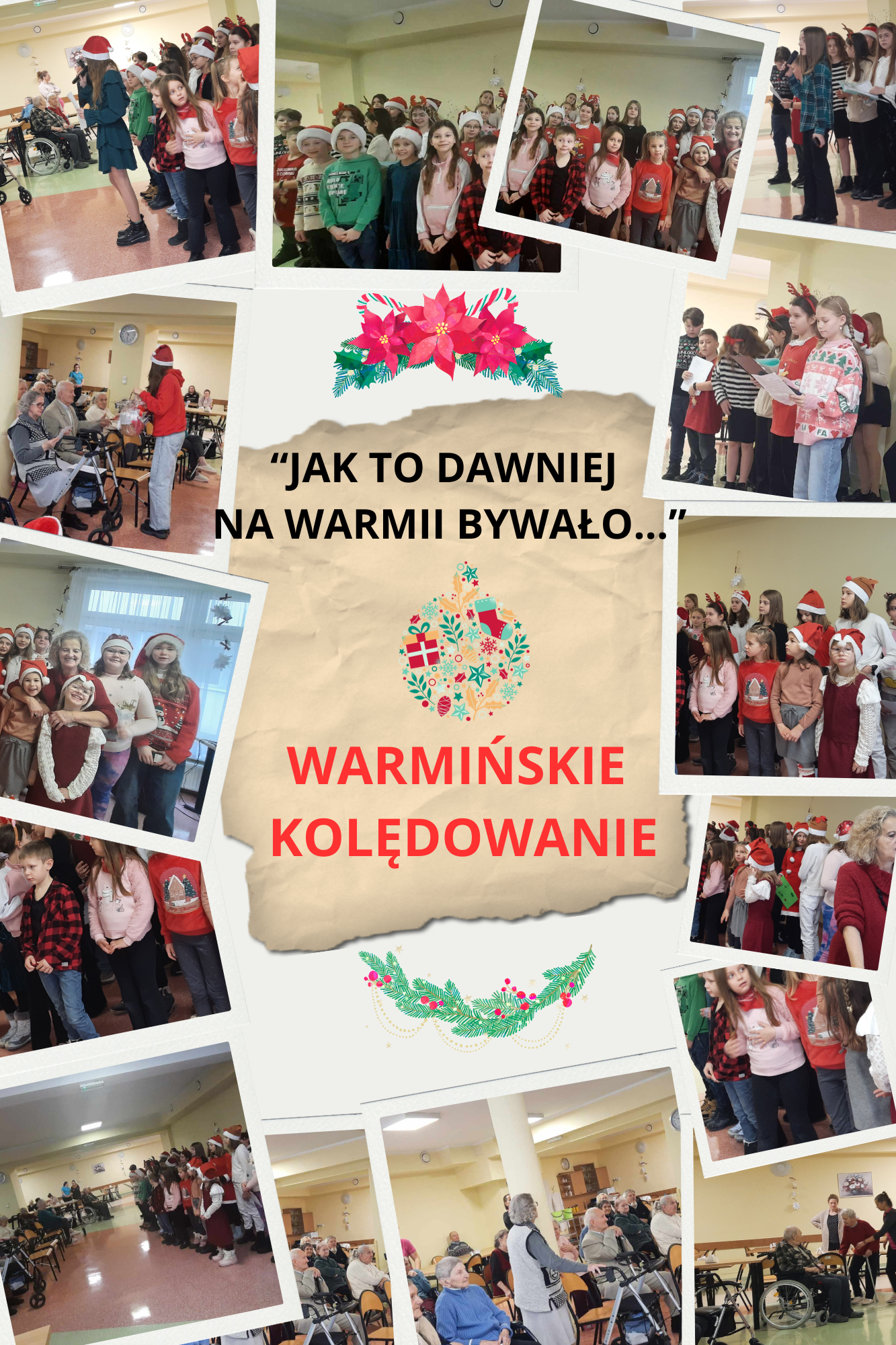 Uczniowie SP9 podczas śpiewania kolęd i pastorałek