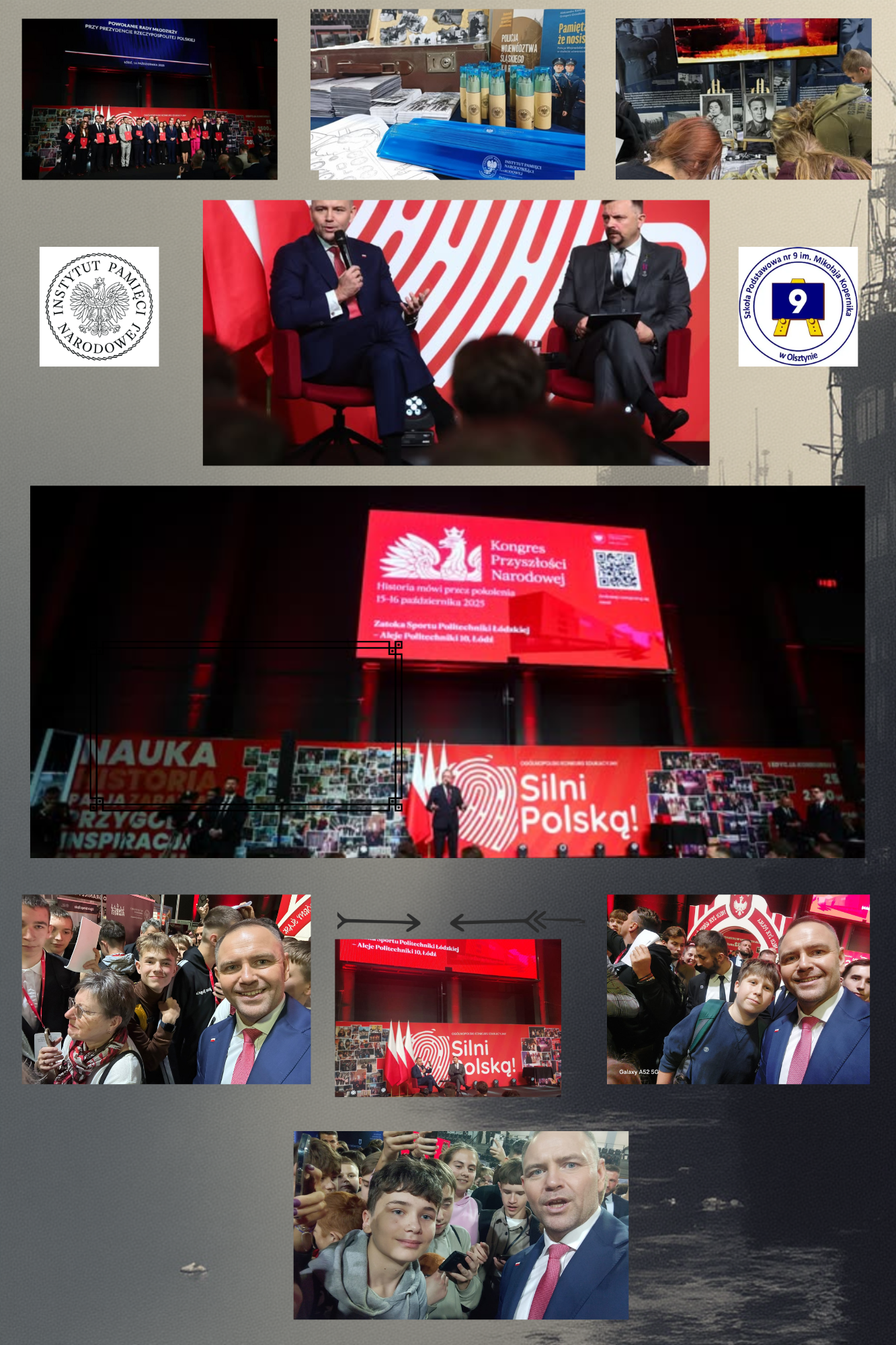 uczniowie SP9 z klasy VII c na Łódzkim Kongresie Przyszłości Narodowej "Historia mówi przez pokolenia"