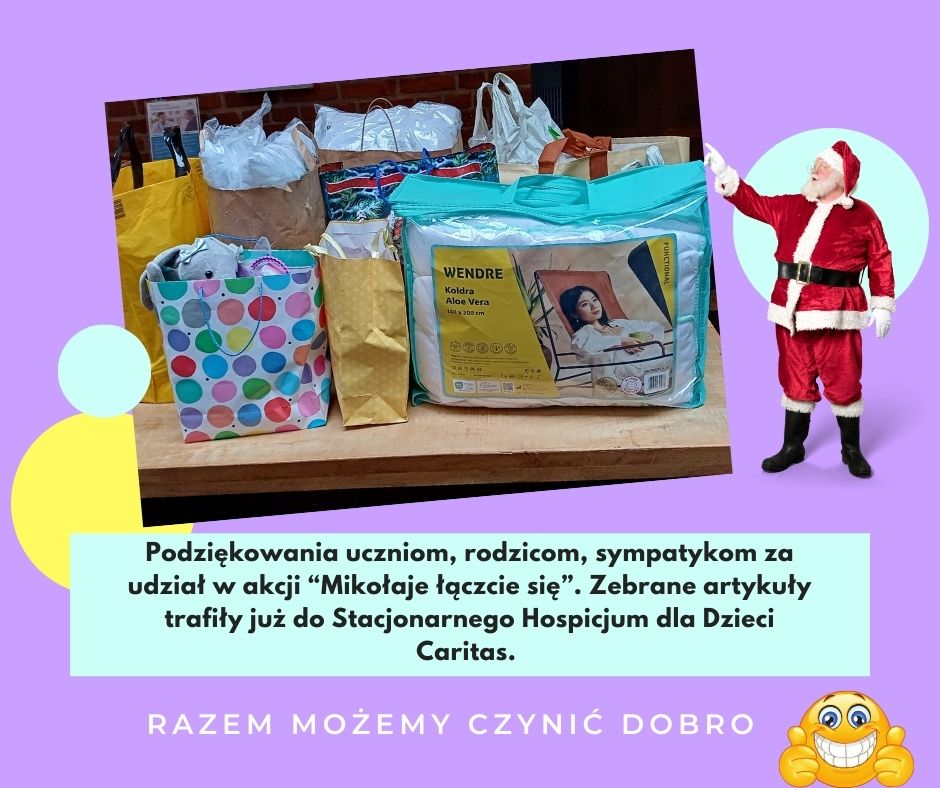 Zebrane artykuły dla hospicjum dla dzieci Caritas