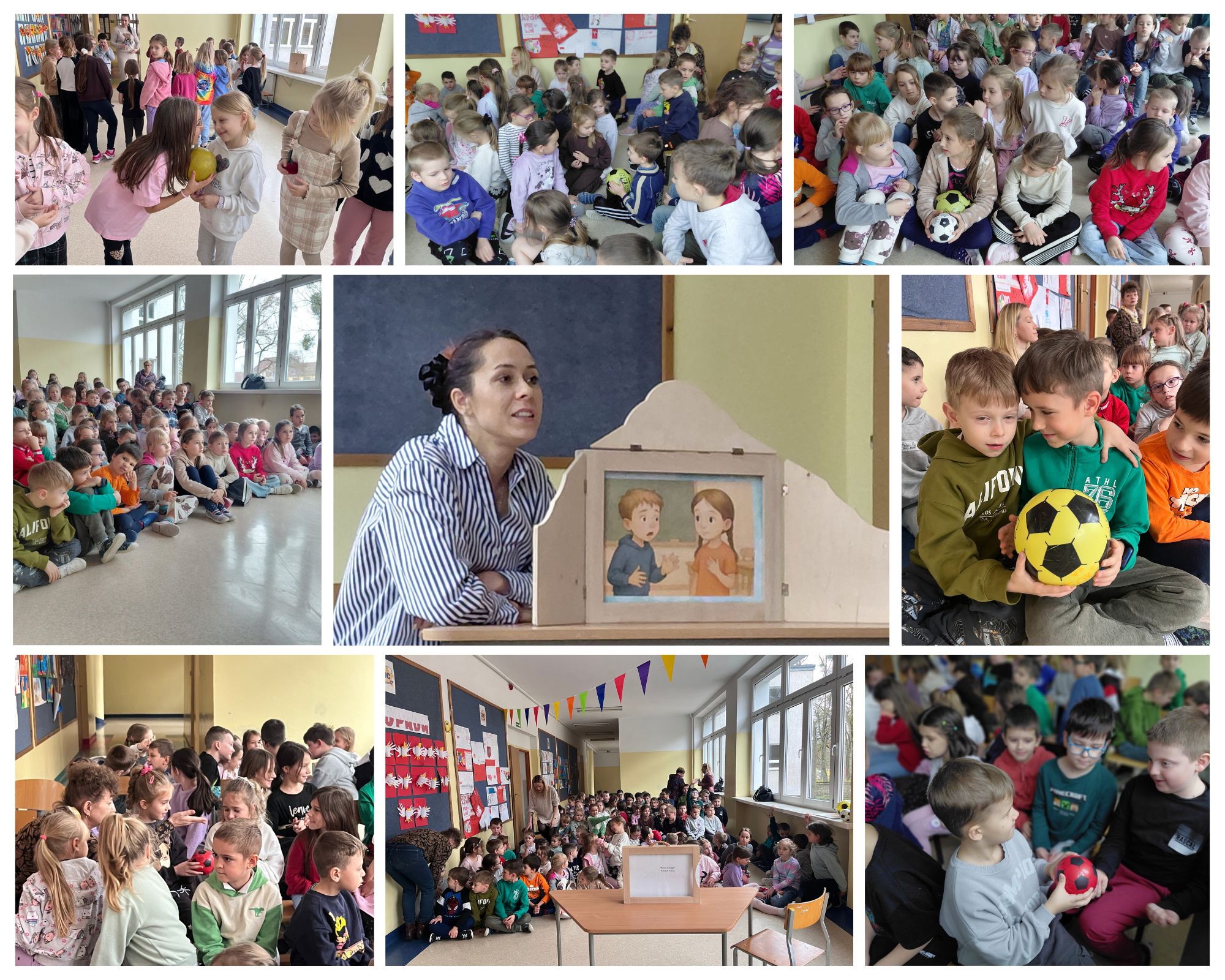 uczniowie podczas przedstawienia bajki