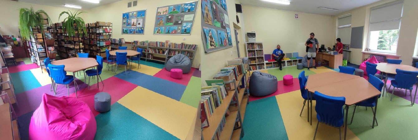 nowe siedziska i pufy w bibliotece