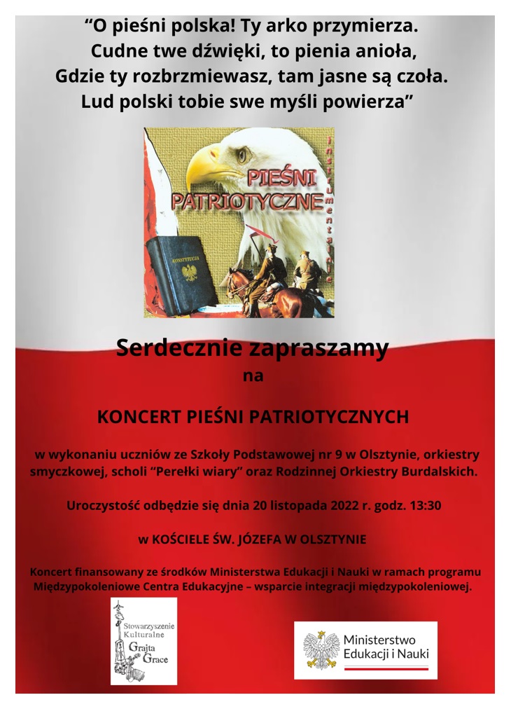 zapraszamy na koncert 20.11.2022 godz. 13:30 kościół św Józefa