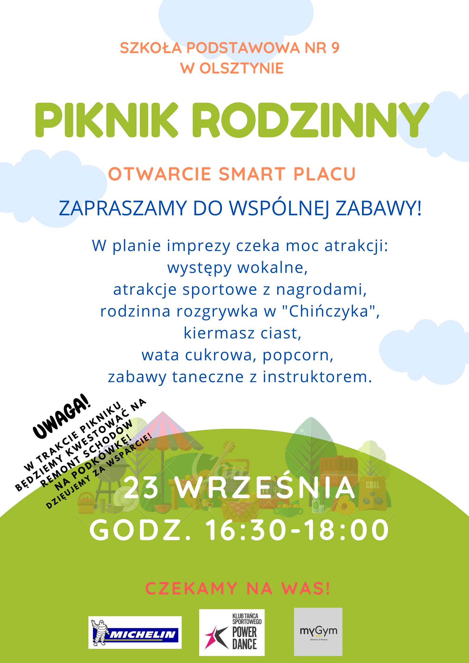 zapraszamy do wspólnej zabawy 23 września godzina 16:30 plac szkolny