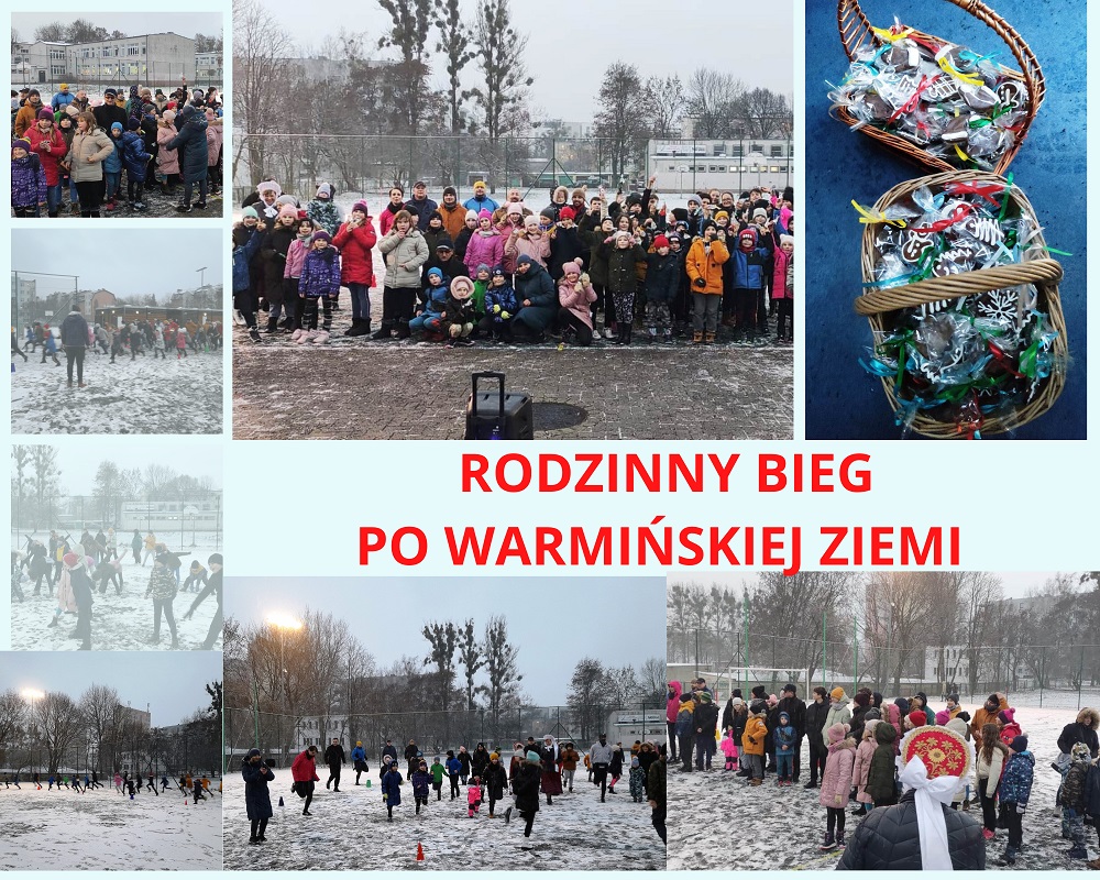 uczestnicy zawodów "Rodzinny bieg po warmińskiej ziemi"