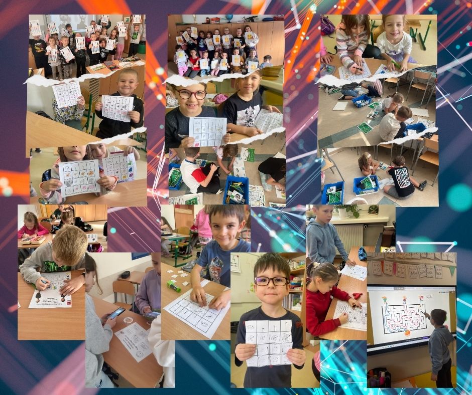 uczniowie SP9 podczas akcji "CodeWeek"