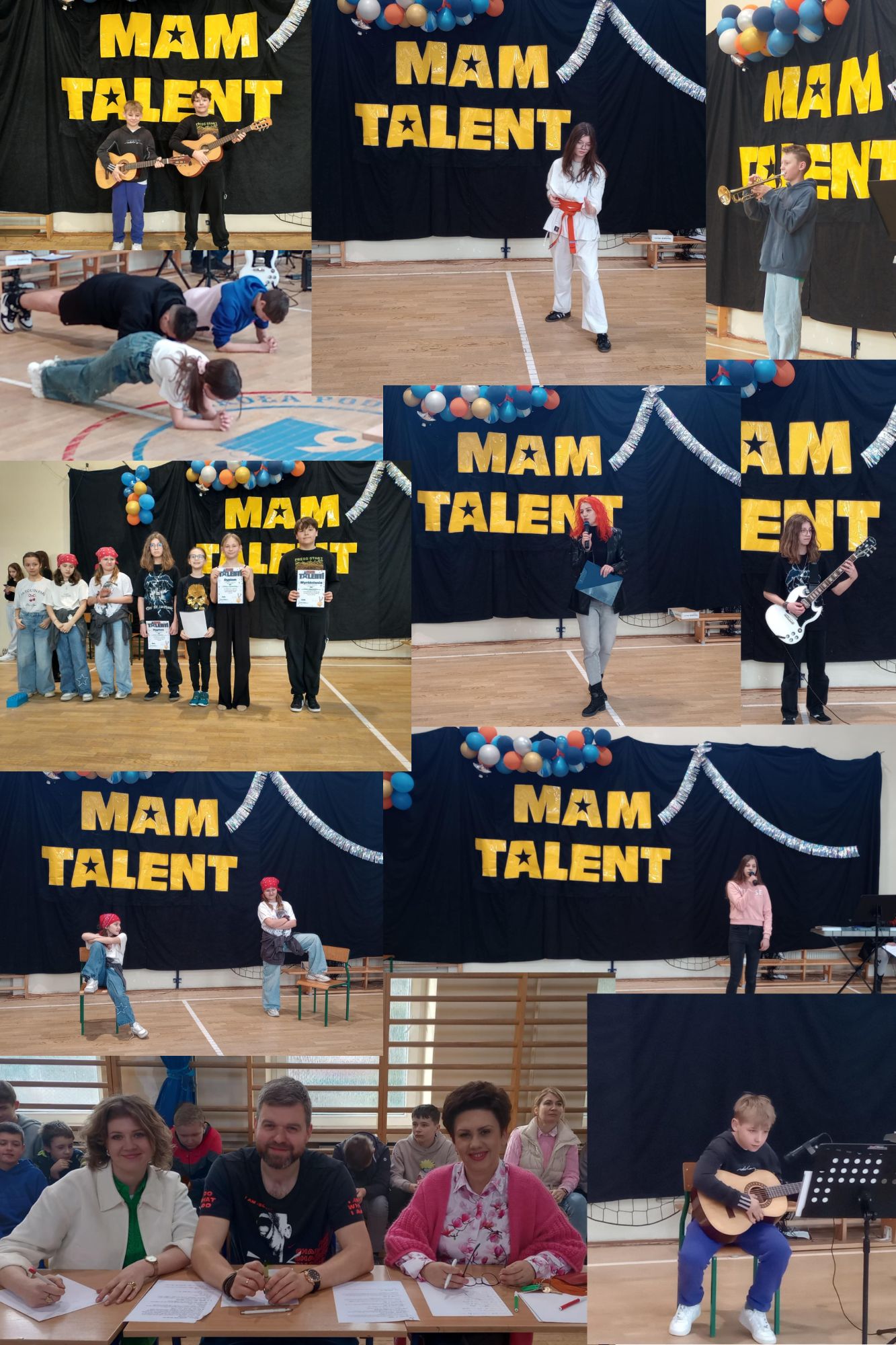 występy uczniów w trakcie wydarzenia "Mam Talent"